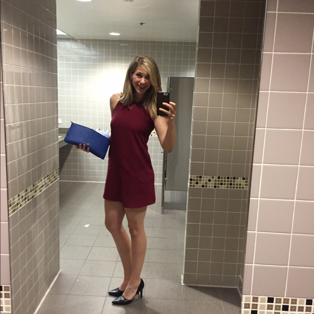 Cute red sleeveless cocktail dress